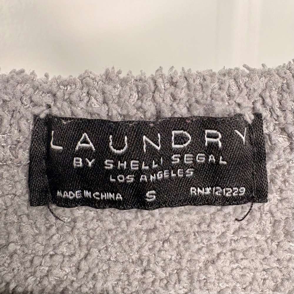 Laundry Cozy Terry Tank Top Small Grey Boucle Knit Lounge Plush Embroidered Logo - Picture 4 of 6
